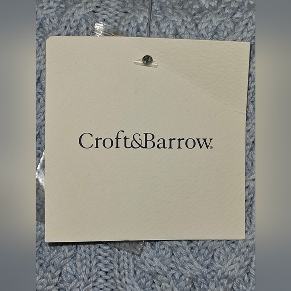 NWT Croft & Barrow Light Blue High Neck Cable Knit Long Sleeve Sweater - Picture 3 of 4